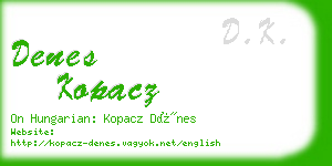 denes kopacz business card